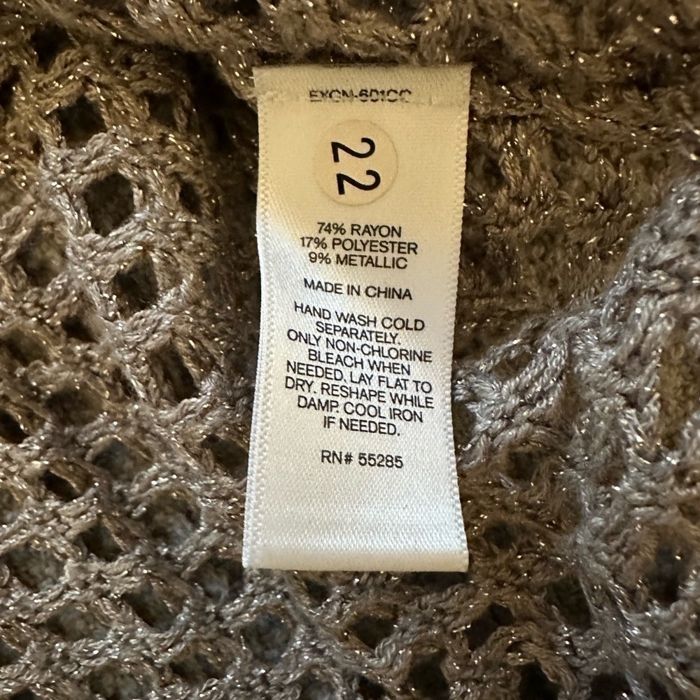 Express open knit metallic cropped sweater XS - Picture 2 of 6